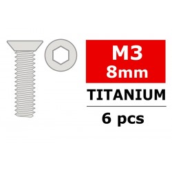 TITANIUM SCREWS M3X8 MM HEX...